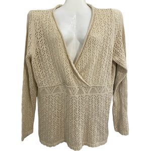 Lane Bryant cream knit surplice pullover sweater size 18/20